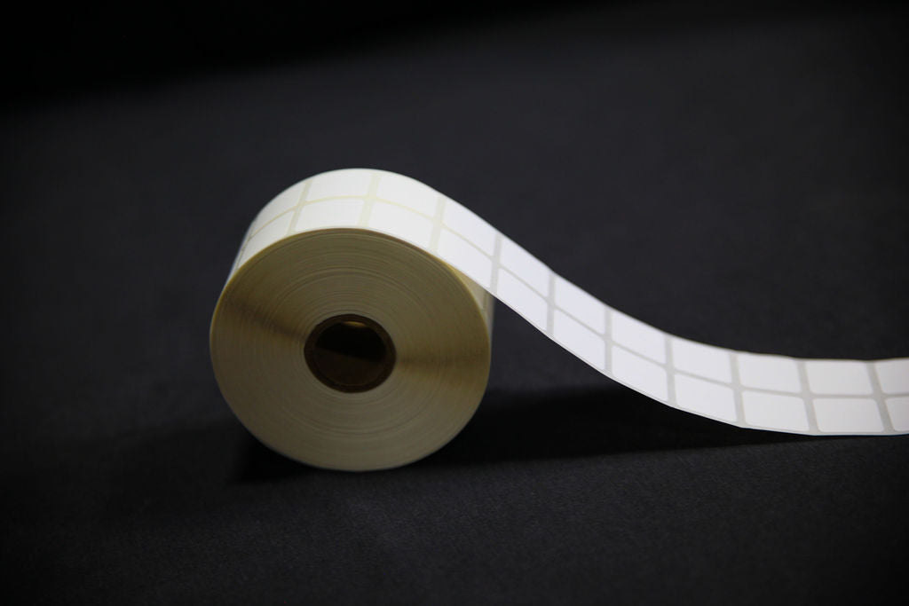Thermal Transfer Paper Slide Labels - 2 Labels Across - 0.875" x 0.875" - LA-TP140-2A1CP