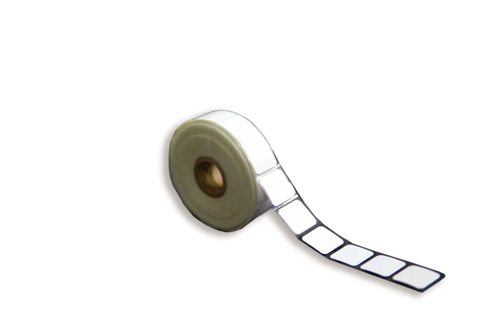 White Thermal Transfer Polyester Slide Labels, Xylene and Chemical Resistant - Clear Liner - 0.875" x 0.875" - LA-TFC140-1A1CP