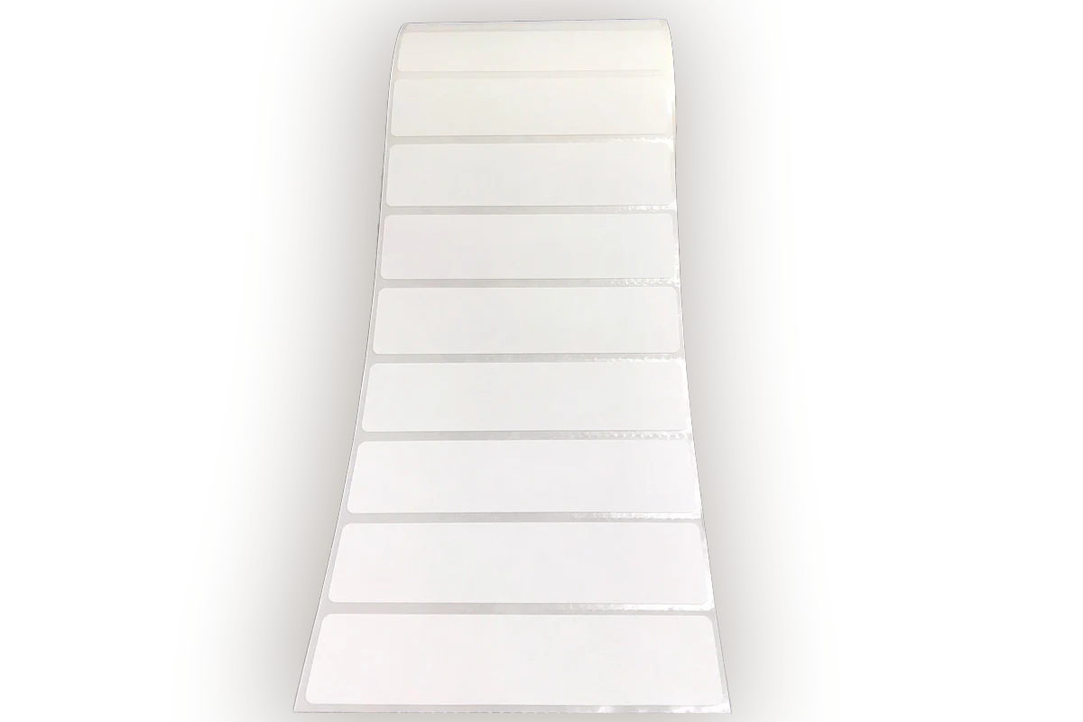 Premium Thermal Transfer Paper Slide Labels - Perforated - 1" core - 3.75" x 0.9375" - LA-TP160P2