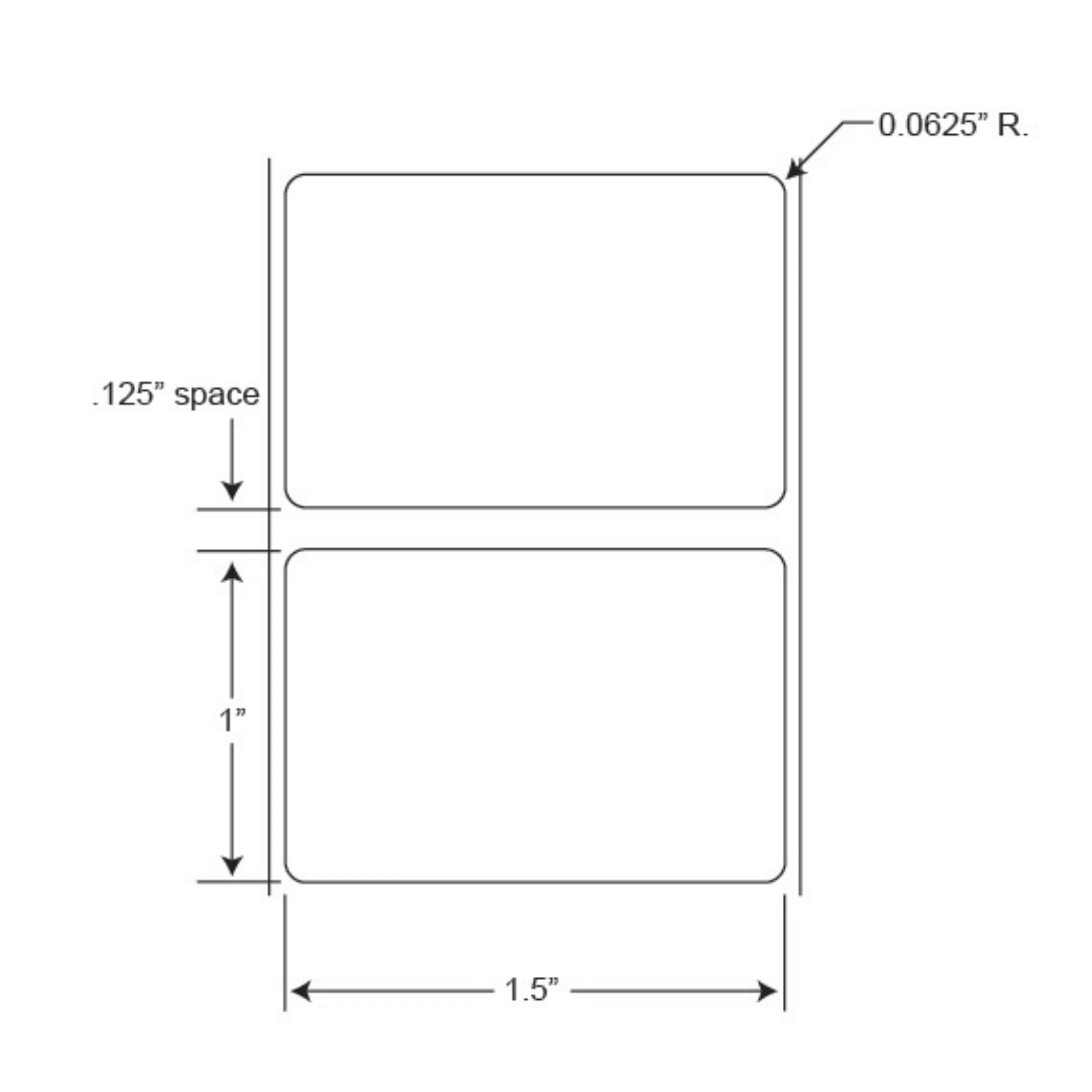 Direct Thermal Paper Slide Labels - 1 Label Across - 1.5" x 1" - LA-DT132-1A1C