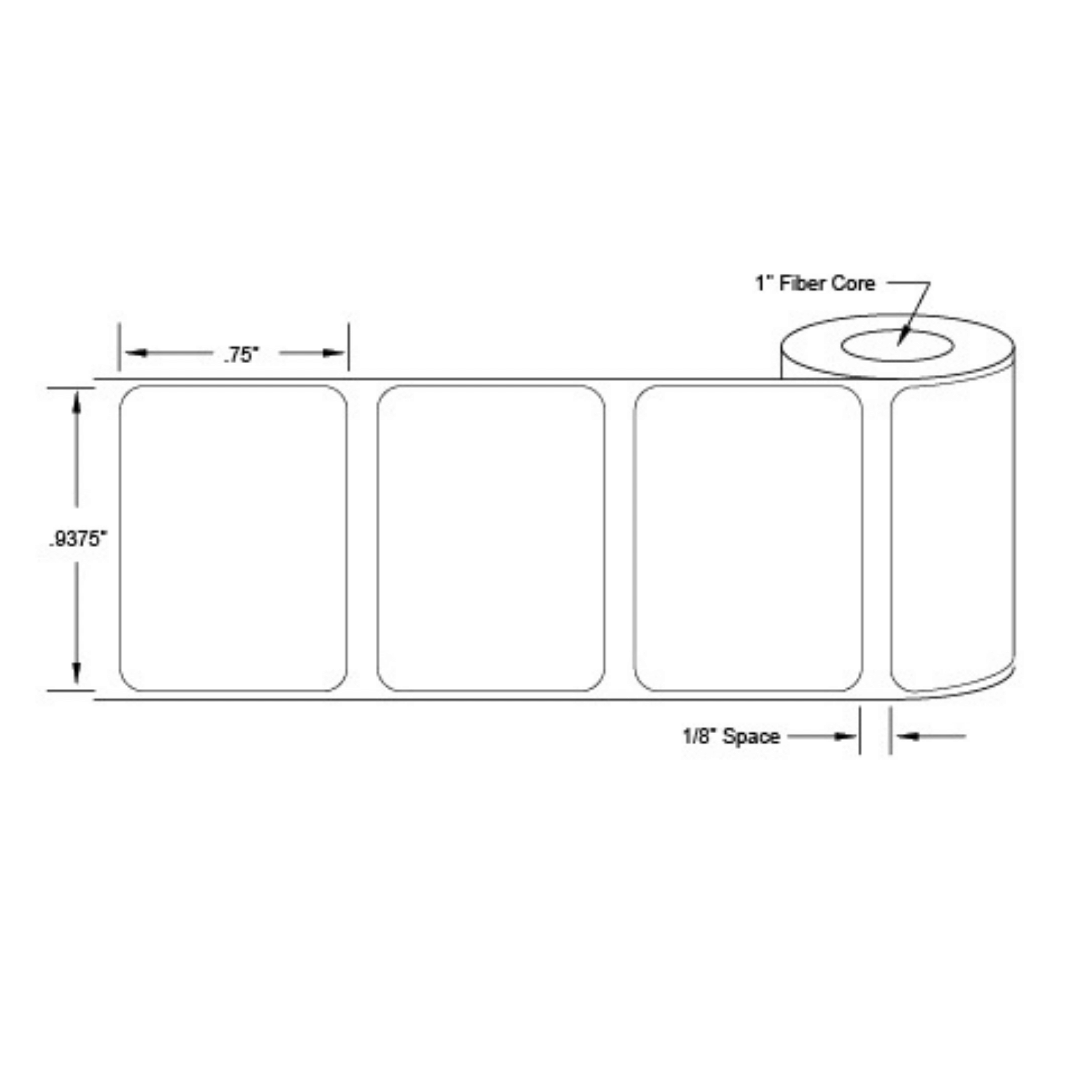 White Polyester Thermal Transfer Slide Labels, Xylene and Chemical Resistant  - 0.9375" X 0.75" - LA-TFF206-12