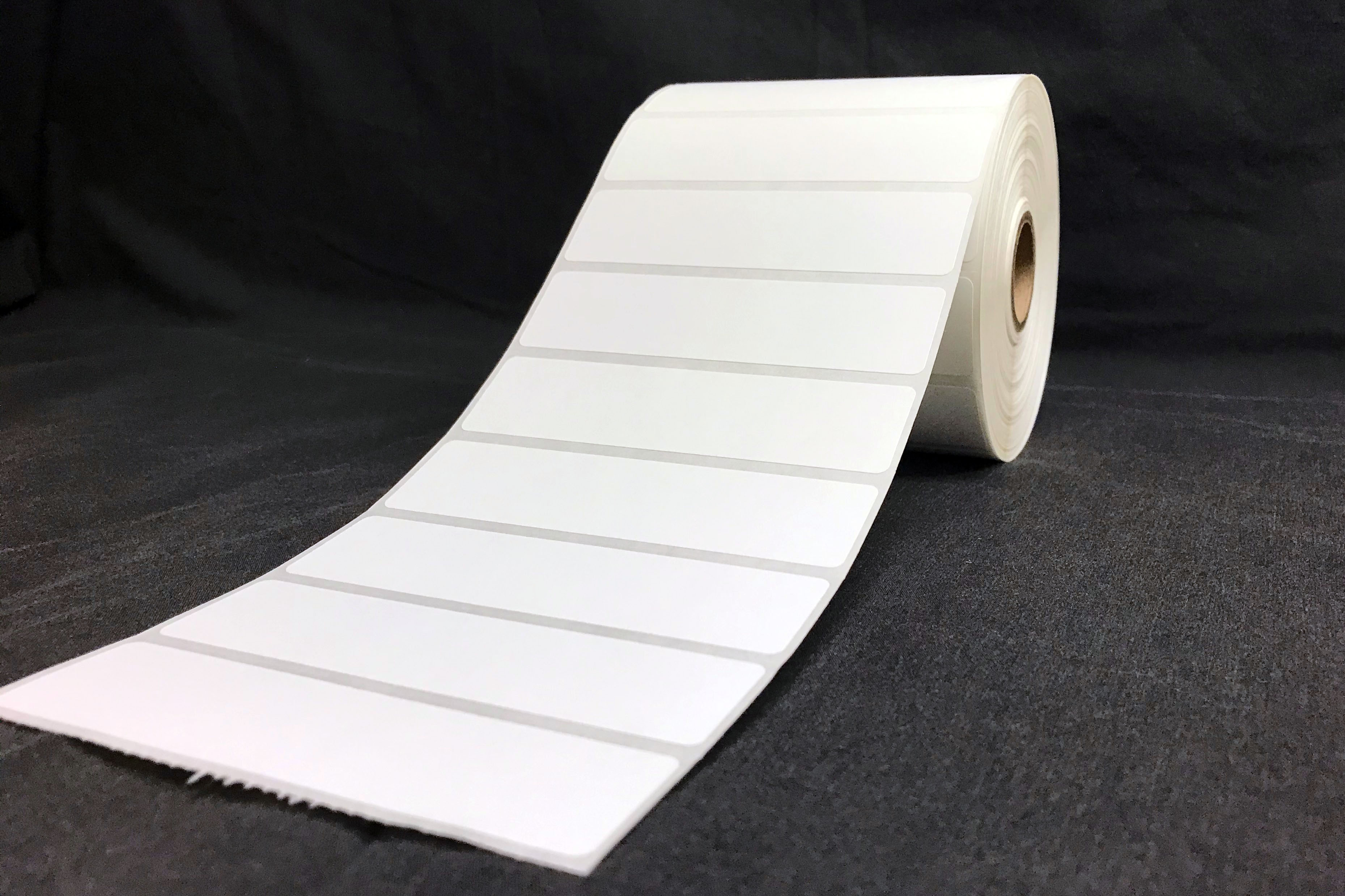 Premium Thermal Transfer Paper Slide Labels - Perforated - 1" core - 3.75" x 0.9375" - LA-TP160P2