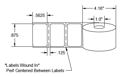 White Thermal Transfer Polyester Slide Labels, Xylene and Chemical Resistant - Clear Liner - 0.875" x 0.5625" - LA-TFC260-1A1CPiT