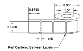 White Thermal Transfer Polyester Slide Labels, Xylene and Chemical Resistant - Opaque Liner 0.875" x 0.875" - LA-TFF140-1A1CP