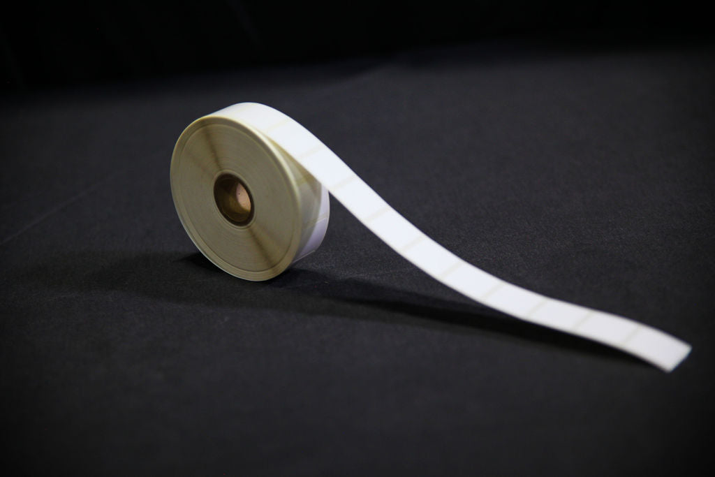 White Thermal Transfer Polyester Slide Labels, Xylene and Chemical Resistant - Opaque Liner 0.875" x 0.875" - LA-TFF140-1A1CP