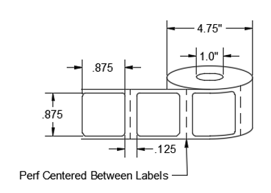 Matte White Thermal Transfer Polyester Slide Labels, Xylene and Chemical Resistant - White Opaque Liner (0.875" x 0.875") - LA-TFM210-1A1CP